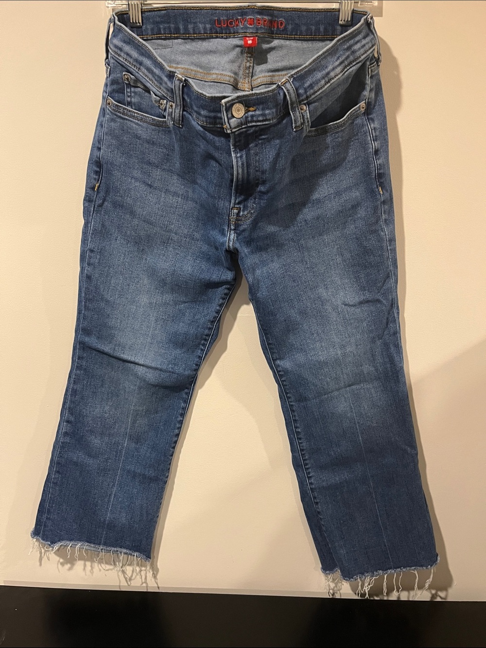 Lucky Brand Women's Medium Blue Cropped Raw Hem Jeans